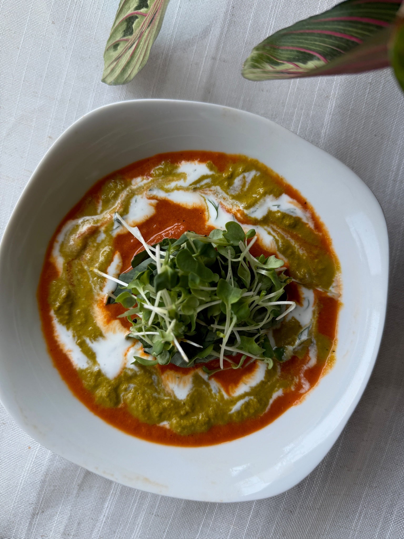 Spicy Roasted Red Pepper Soup with Yogurt & Chutney (Cozy, Creamy, and Easy!)