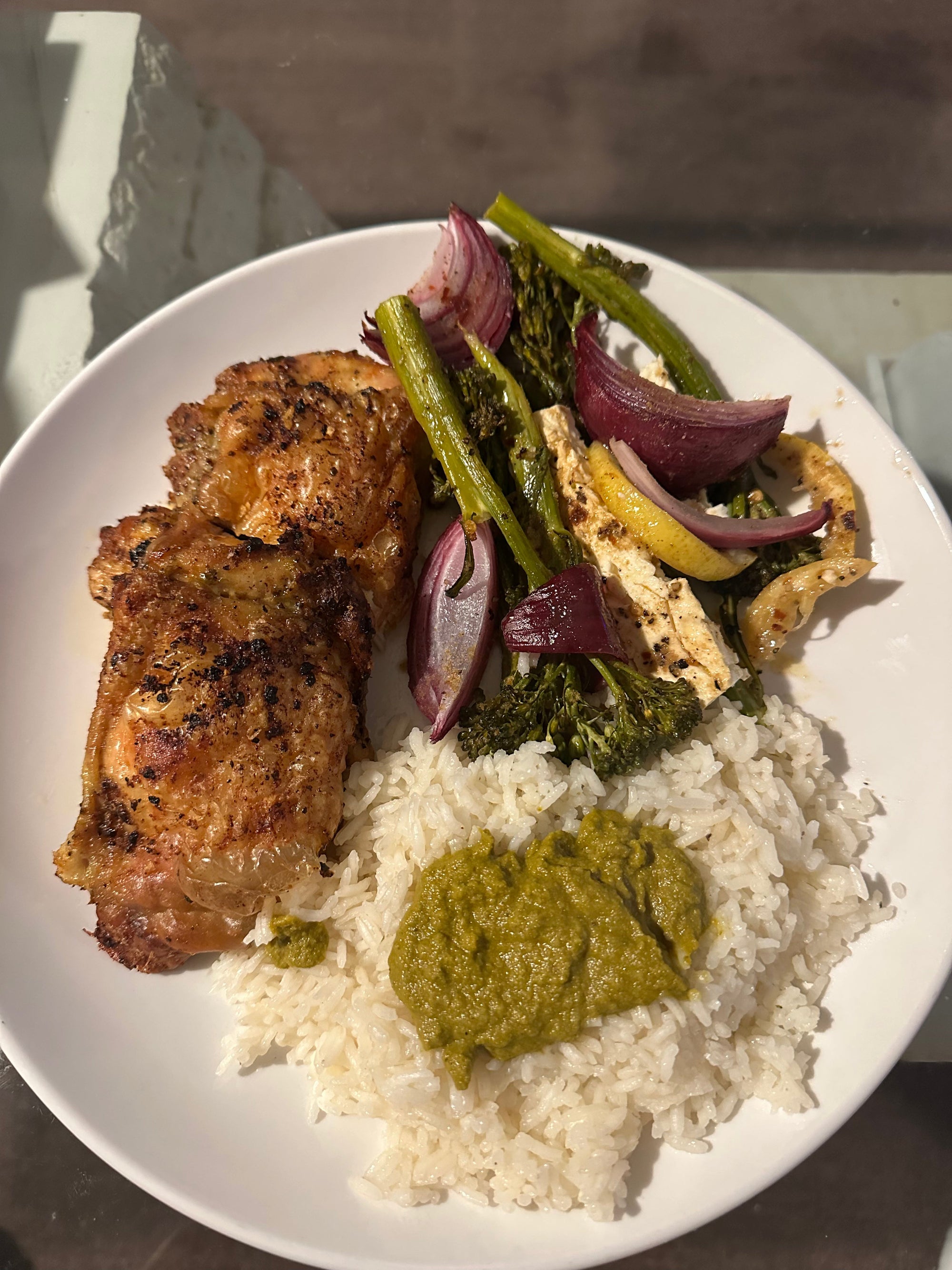 Sheet Pan Chicken Thighs with Broccolini, Feta & Lemon 🥘