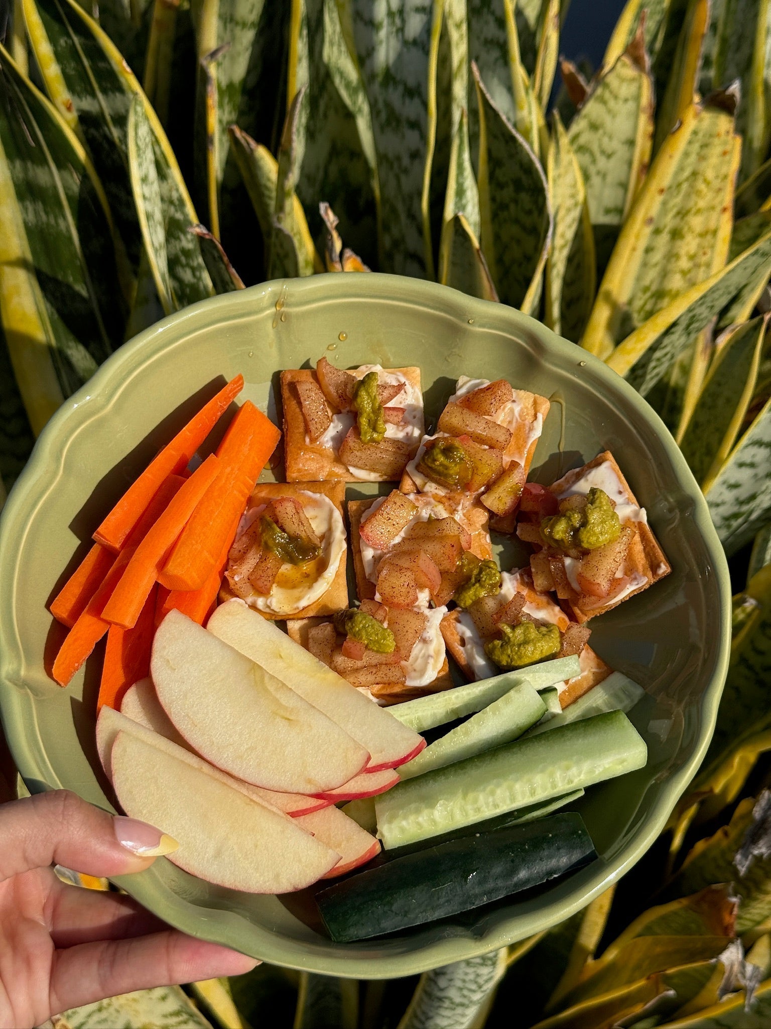A Snack Plate You’ll Want on Repeat: Fig Labneh, Grilled Apples & Spicy Green Chutney